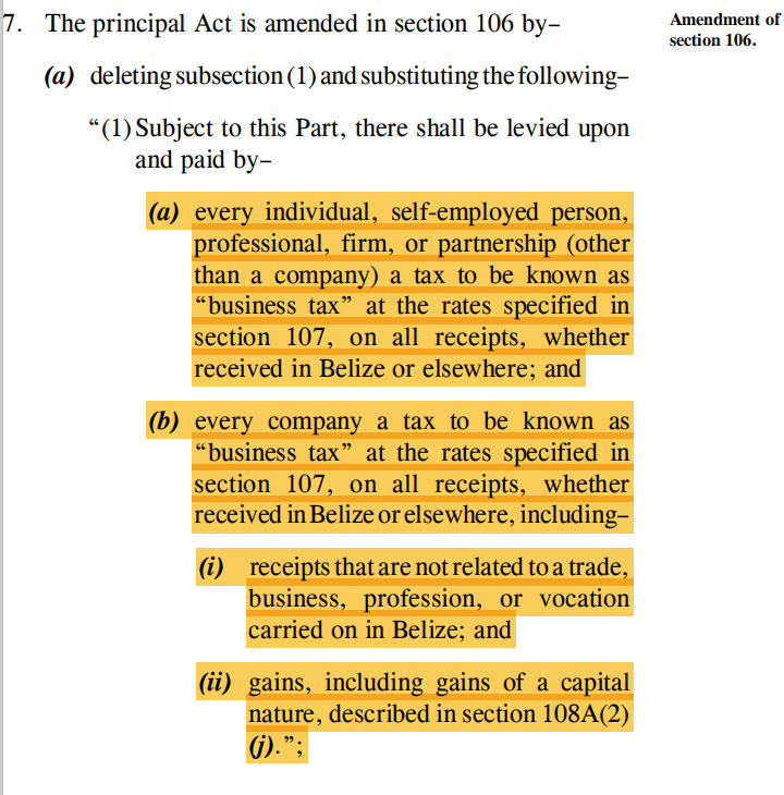 Chính sách thuế công ty Belize chính thức