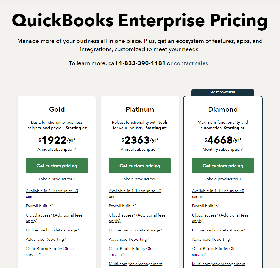 QuickBooks Desktop pricing plan