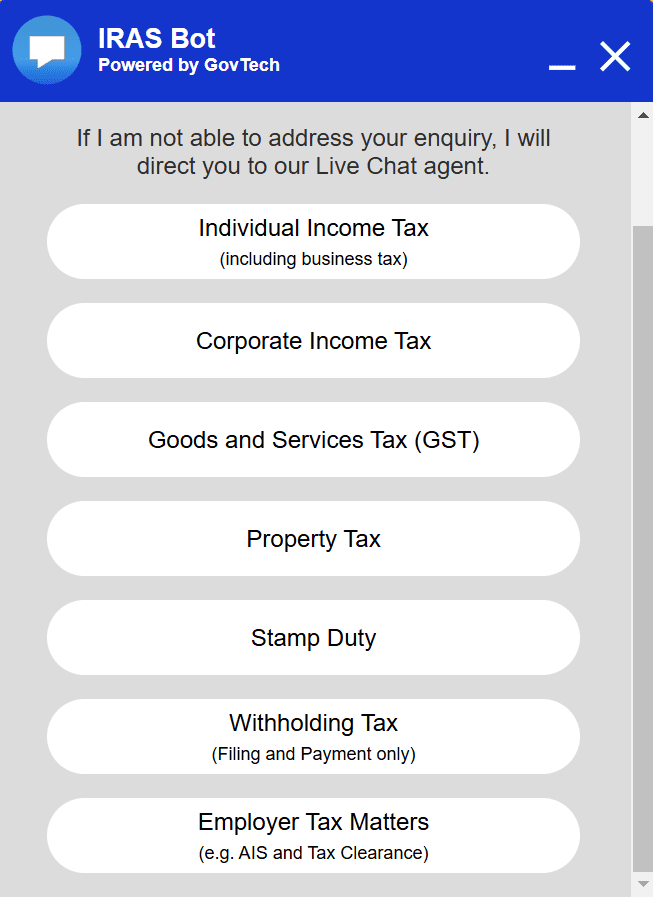 IRAS bot to address enquiries