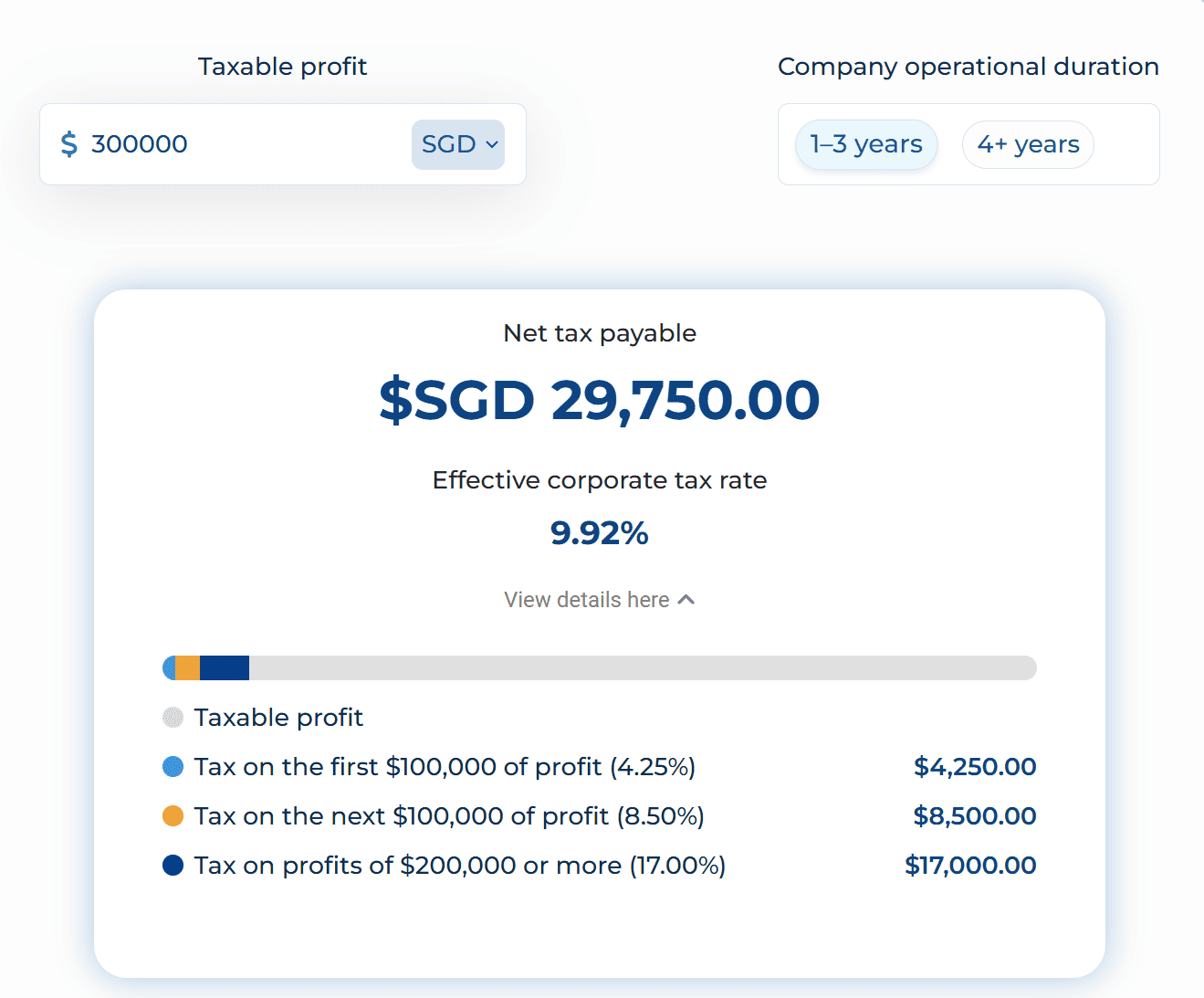 Smart Tax Calculator for Singapore Corporates