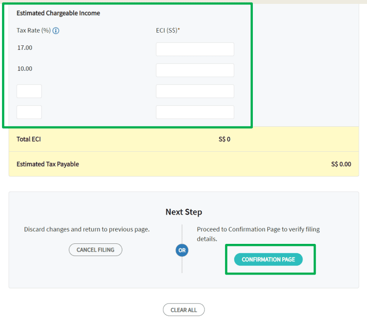 Enter your ECI information section