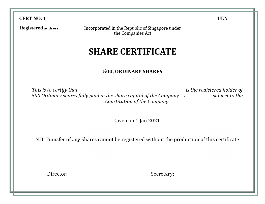 giấy chứng nhận cổ phần 