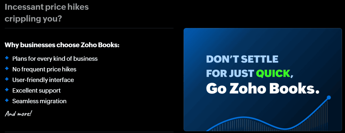 Zoho books homepage