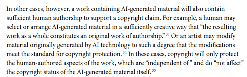 Copyright Protection for Human-Created Content