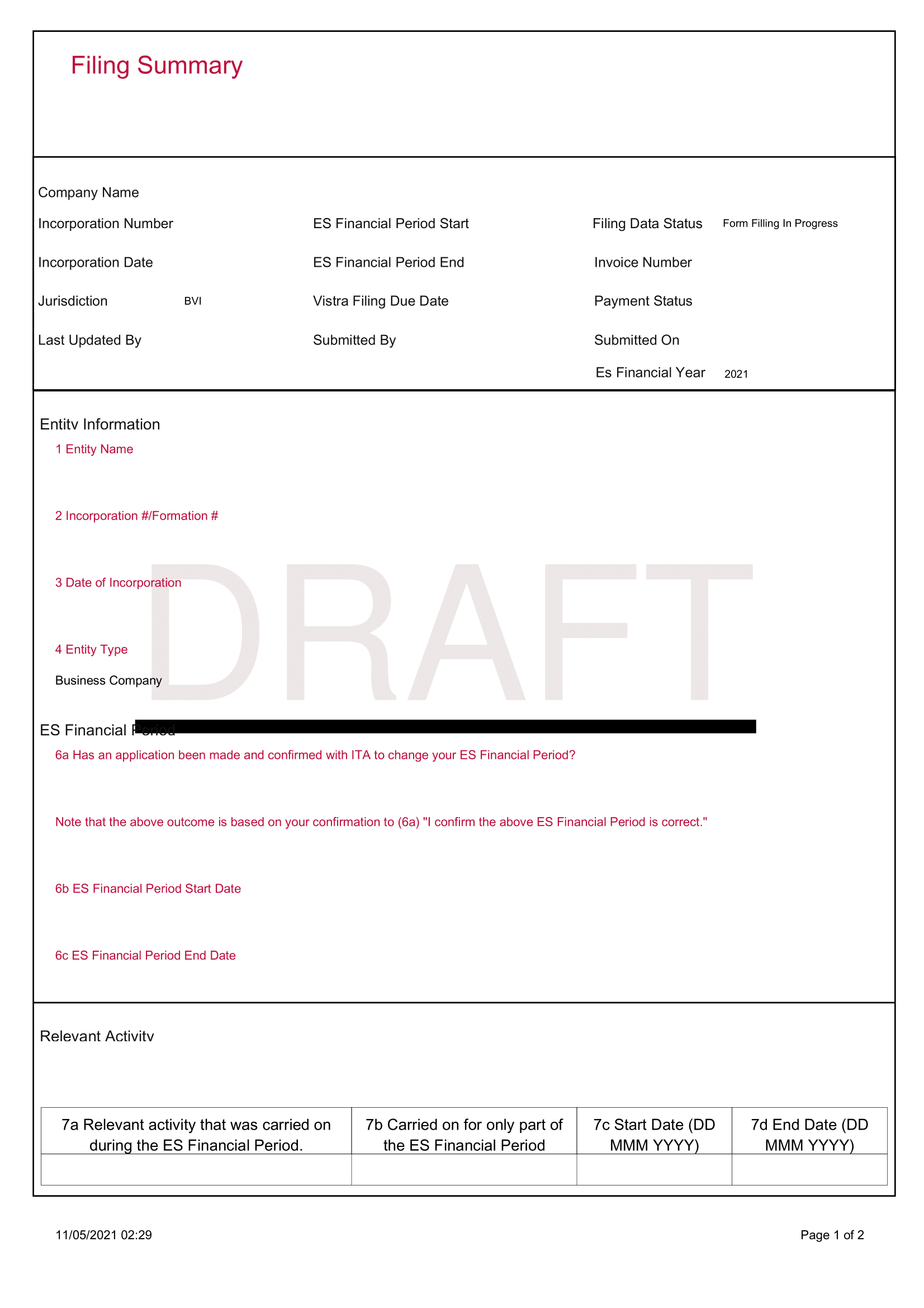 ví dụ về mẫu báo cáo bản chất hoạt động kinh doanh 