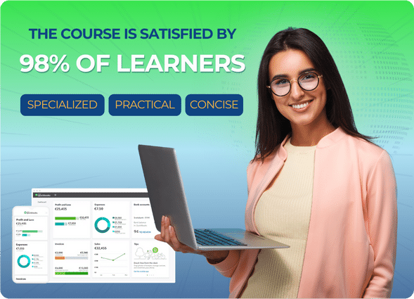 The QuickBooks online course is satisfied by 98% of learners