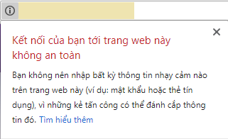 Trang website chưa cài đặt SSL